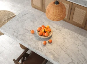 a marble countertop
